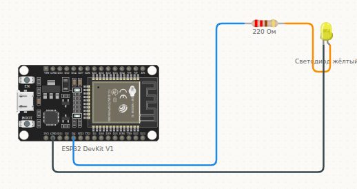 Схема подключения: ESP32: ШИМ через LEDC